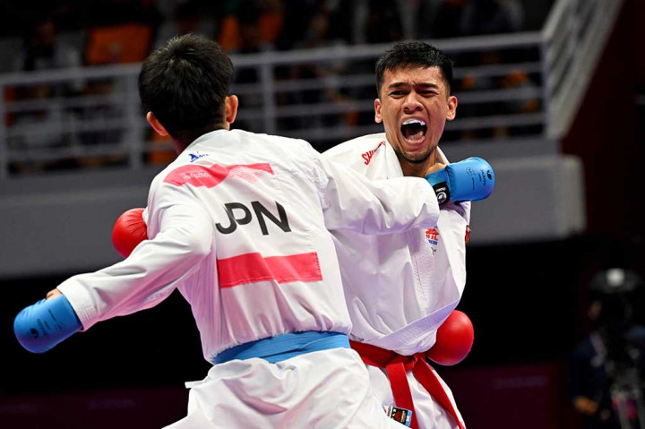 Pada pertandingan yang berlangsung berlangsung di Linping Sports Centre Gymnasium, Hangzhou, tersebut, Joshua menang poin dengan skor 4-0.