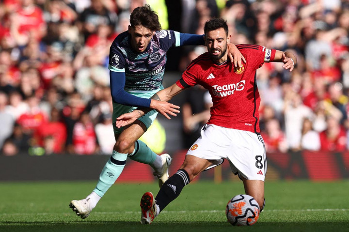 Gol larut dari Scott McTominay membawa Manchester United mengalahkan Brentford dengan skor 2-1 pada pekan ke-8 Liga Inggris di Stadion Old Trafford, Manchester, Sabtu, 7 Oktober 2023.