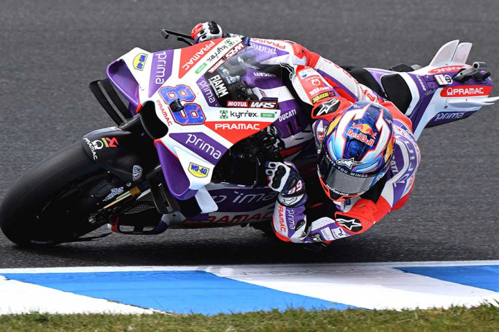 Pembalap tim Prima Pamac Racing Jorge Martin berhasil merebut pole position MotoGP 2023 seri Australia di Sirkuit Phillip Island, Sabtu, 21 Oktober 2023, dengan catatan waktu waktu 1 menit 27,246 detik.