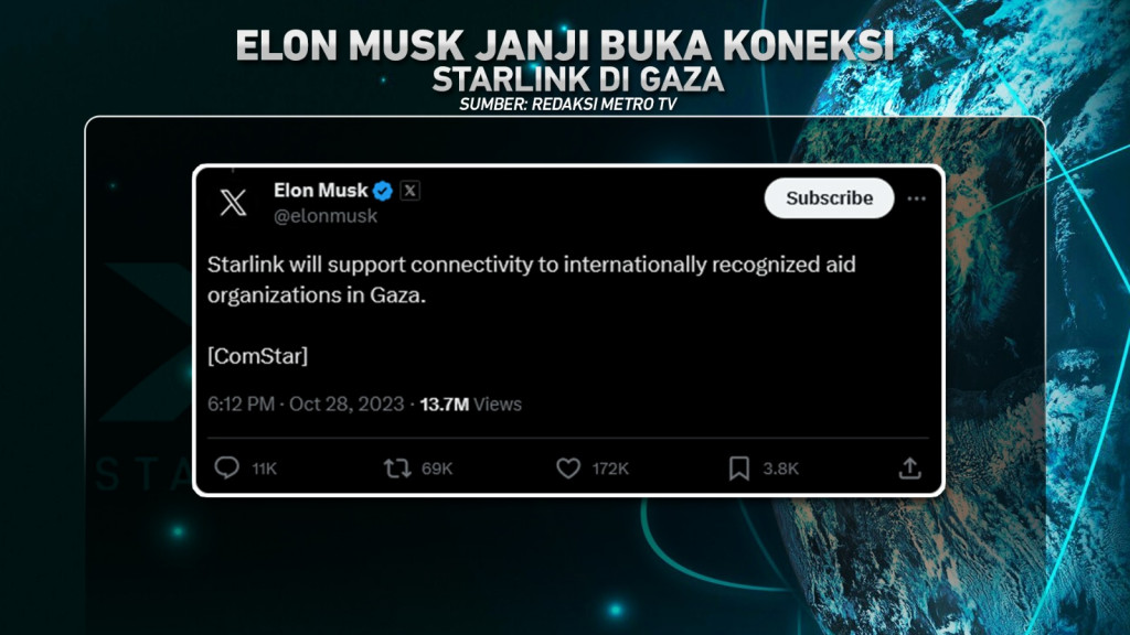 Elon Musk Janji Sediakan Internet di Gaza