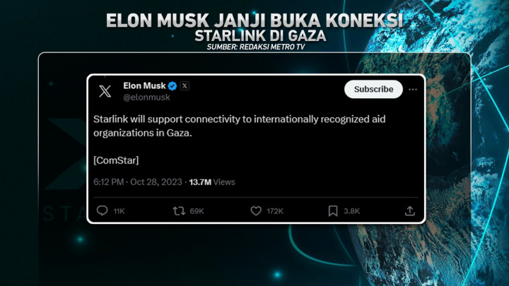 Elon Musk Janji Sediakan Internet di Gaza
