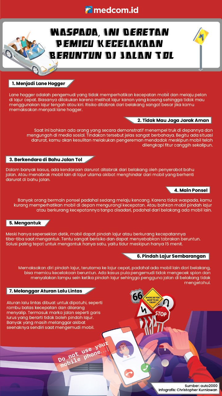Waspada, Ini Deretan Pemicu Kecelakaan Beruntun di Jalan Tol