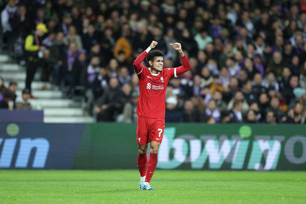 Luis Diaz menjadi starter untuk Liverpool menghadapi Toulouse di Liga Europa, Jumat, 10 November 2023 dini hari WIB, beberapa jam setelah ayahnya dibebaskan pemberontak Kolombia.