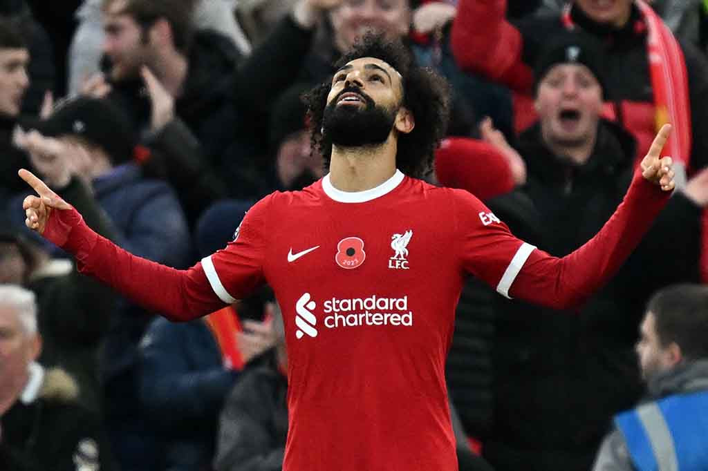 Salah pada musim ini telah mengoleksi 12 gol, dengan sembilan di antaranya ditorehkan di Anfield.