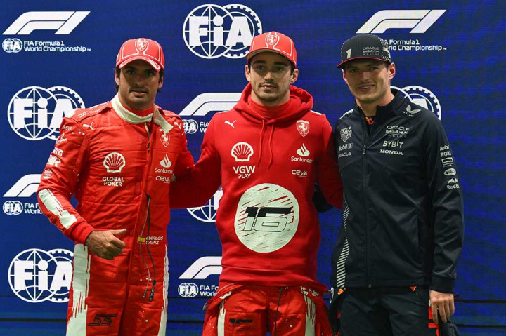 Leclerc menjadi yang tercepat dan akan memulai balapan utama di Las Vegas Street Circuit dari posisi terdepan, sementara di belakangnya adalah juara bertahan Max Verstappen (Red Bull), diikuti oleh George Russell (Mercedes) dan Pierre Gasly (Alpine).