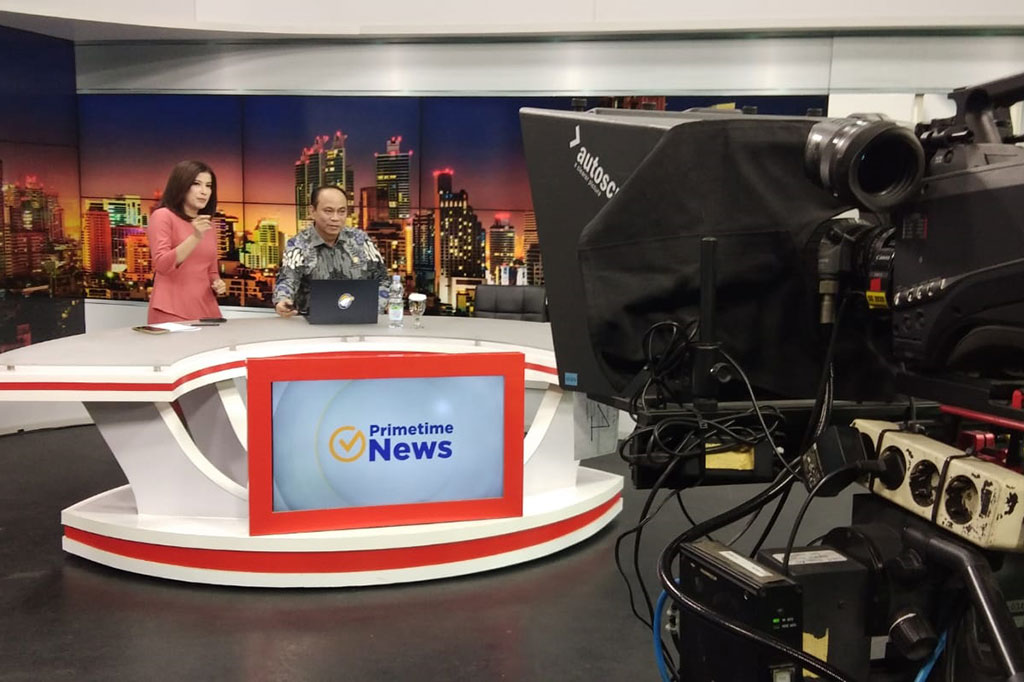 Budi Arie Setiadi menjadi presenter berita Primetime News dalam program Mendadak Anchor sebagai rangkaian HUT  ke-23 Metro TV.