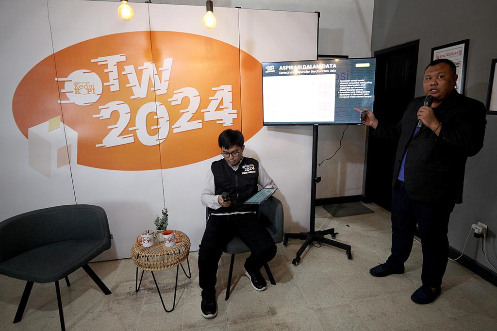 Hasil jejak pendapat lembaga survei KedaiKOPI menunjukkan 39,5 persen dari 1.269 responden berpandangan bahwa visi-misi pasangan calon (paslon) capres-cawapres peserta Pemilu 2024 menjadi hal yang sangat penting untuk diperhatikan.