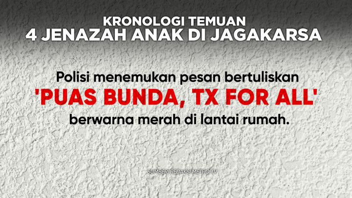 Kronologi Temuan 4 Jenazah Anak di Jagakarsa