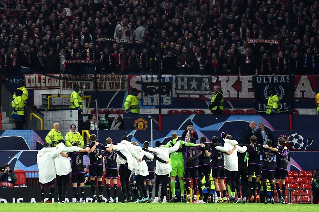 Bayern Muenchen mencatatkan 100 persen kemenangan pada fase grup Liga Champions setelah menaklukkan Manchester United dengan skor tipis 1-0 di Stadion Old Trafford, Manchester, Rabu, 13 Desember 2023 dini hari WIB.