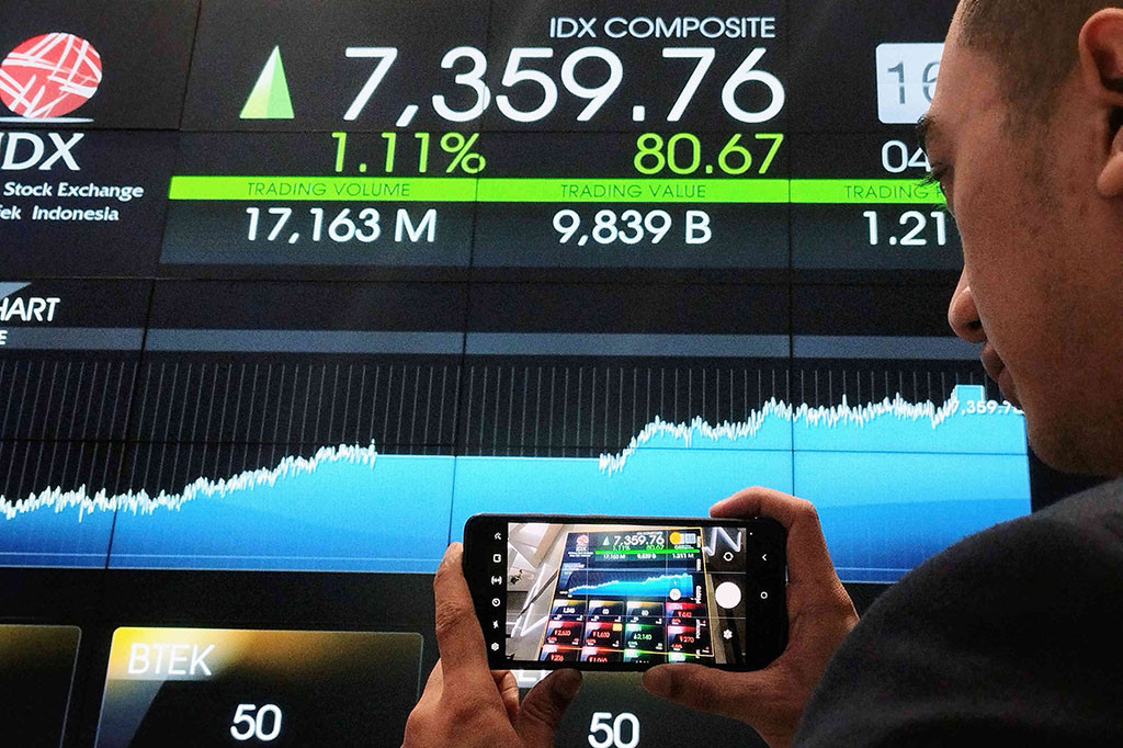 IHSG ditutup menguat 80,67 poin atau 1,11 persen ke posisi 7.359,76. Sementara kelompok 45 saham unggulan atau indeks LQ45 naik 15,26 poin atau 1,57 persen ke posisi 988,63.