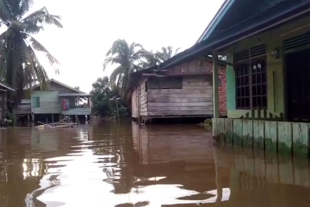 Bencana Banjir yang melanda Muara Tembesi, Kabupaten Batanghari, Jambi semakin meluas. Ratusan rumah di kawasan tersebut terendam dan membuat akses jalan terputus.