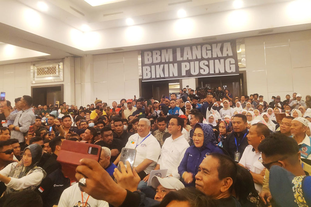 Calon Presiden nomor Urut 1, Anies Baswedan melakukan kampanye di Kota Kendari, Provinsi Sulawesi Tenggara (Sultra) pada Selasa, 9 Januari 2024.