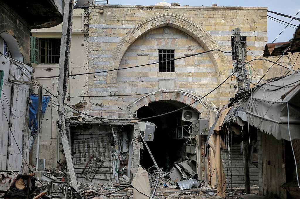 Pasar Emas Kota Gaza, juga dikenal sebagai Pasar Kaisarea, rusak akibat pemboman Israel.