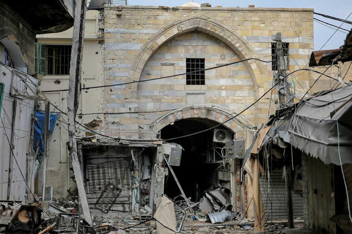 Pasar Emas Kota Gaza, juga dikenal sebagai Pasar Kaisarea, rusak akibat pemboman Israel.