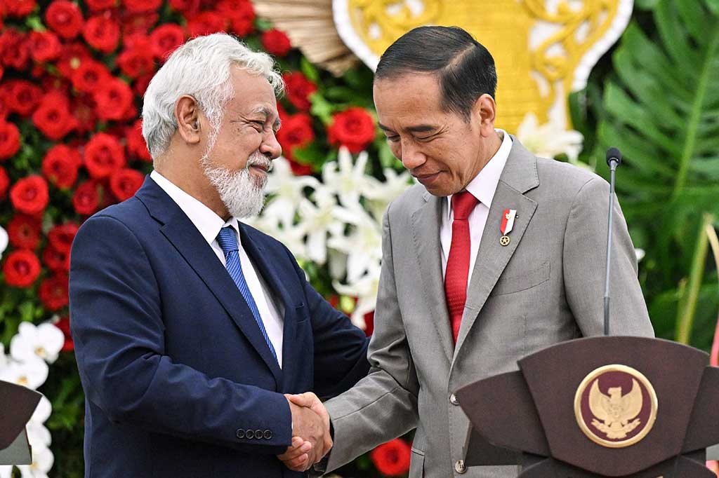 Perdana Menteri Republik Demokratik Timor Leste Xanana Gusmao mengucapkan selamat atas kepemimpinan Presiden RI Joko Widodo selama 10 tahun.