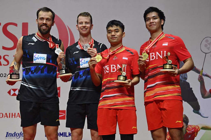 Pada pertandingan di Istora Senayan, Jakarta, Minggu, 28 Januari 2024, Leo/Daniel menang dalam drama rubber game atas Astrup/Rasmussen, 2-1 (21-12, 20-22 dan 21-11).
