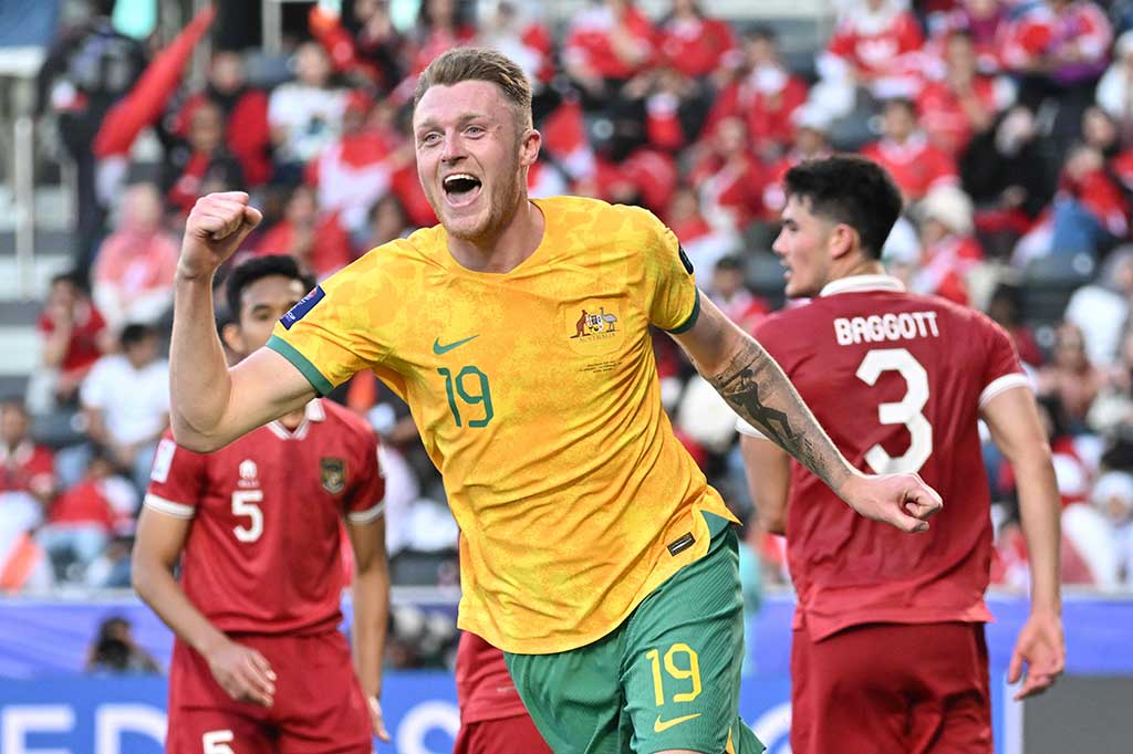 Australia menambah gol pada menit ke-45. Martin Boyle berhasil melepaskan diri dari kawalan Asnawi Mangkualam untuk menyambut umpan silang Gethin Jones.