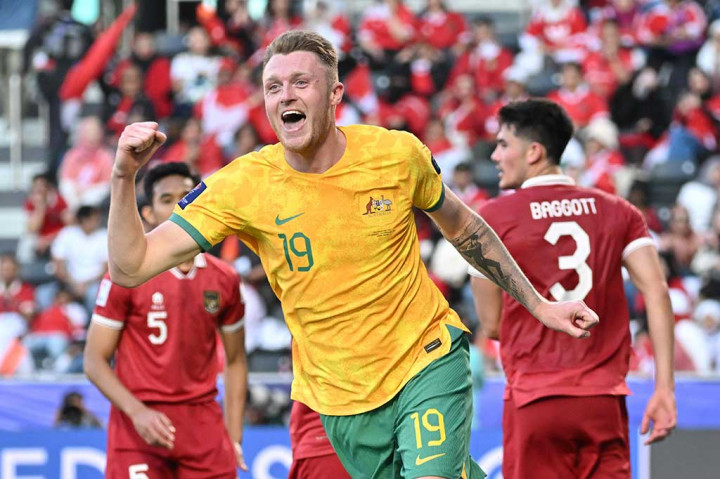 Australia menambah gol pada menit ke-45. Martin Boyle berhasil melepaskan diri dari kawalan Asnawi Mangkualam untuk menyambut umpan silang Gethin Jones.