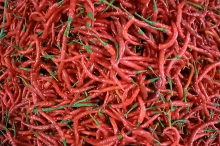 Di Pasar Kite Sungailiat Bangka Harga Bawang Merah dijual Rp50 ribu per kg, cabai rawit Rp70 ribu per kg dan cabai merah kriting Rp70 ribu per kg.