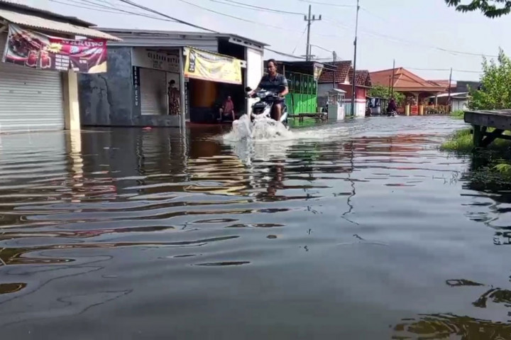 Desa Kedungbanteng dan Banjarsari di Kecamatan Tanggulangin, Kabupaten Sidoarjo, Jawa Timur, kembali terendam banjir setelah hujan deras turun. Selain merendam ratusan rumah warga, banjir juga menggenangi tiga bangunan sekolah.