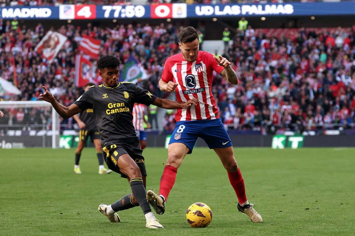 Los Rojiblancos menciptakan gol keempatnya dari tendangan penalti setelah bek sayap Las Palmas Marvin Park melanggar Samuel Dias Lino di kotak terlarang.