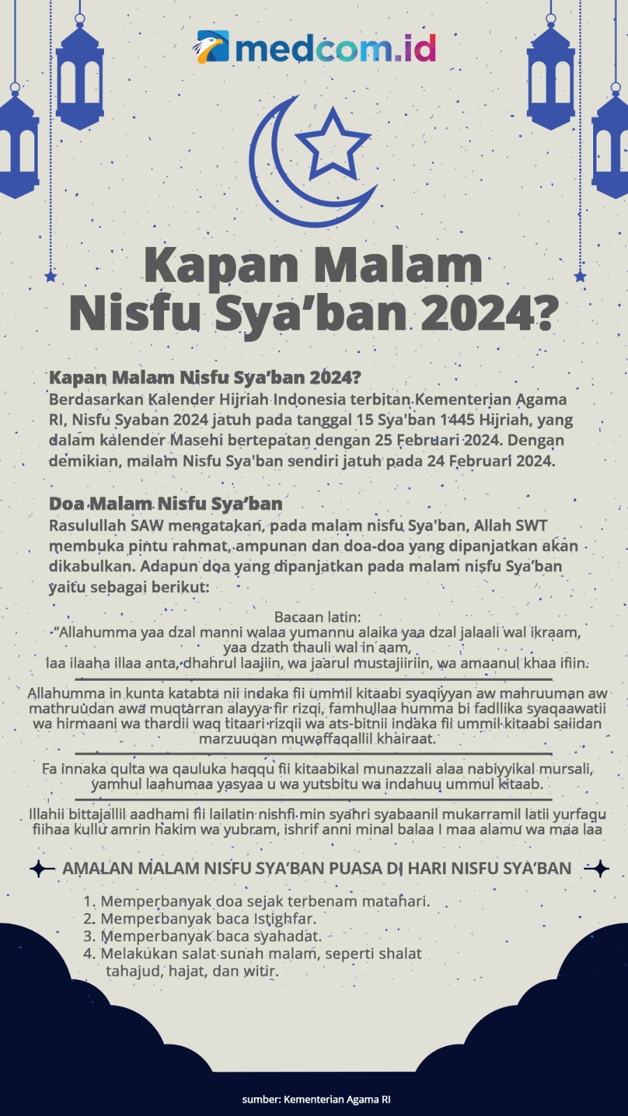 Kapan Malam Nisfu Sya'ban 2024?