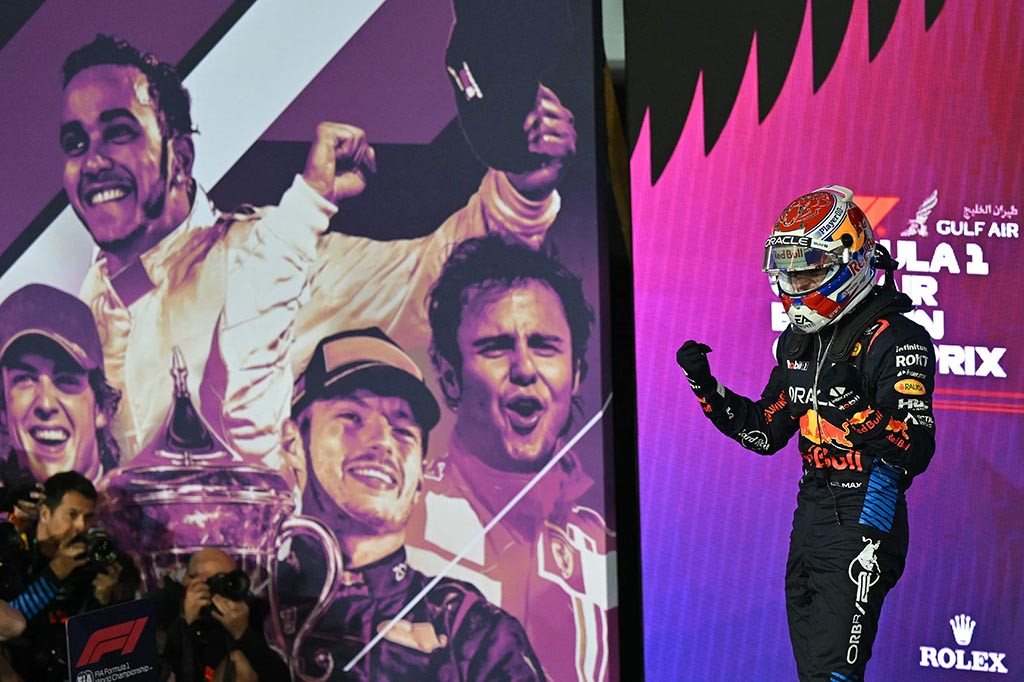 Max Verstappen memenangi Grand Prix Bahrain pembuka musim 2024, Sabtu, 2 Maret 2024 waktu setempat.