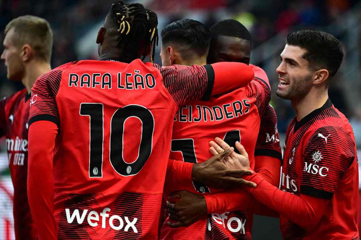 Tuan rumah merestorasi keunggulan mereka pada menit ke-44. Dari situasi tendangan sudut, Alessandro Florenzi mengirim operan pendek yang diterima Tijjani Reijnders dan dikonversi menjadi gol melalui sepakan dari luar kotak penalti.