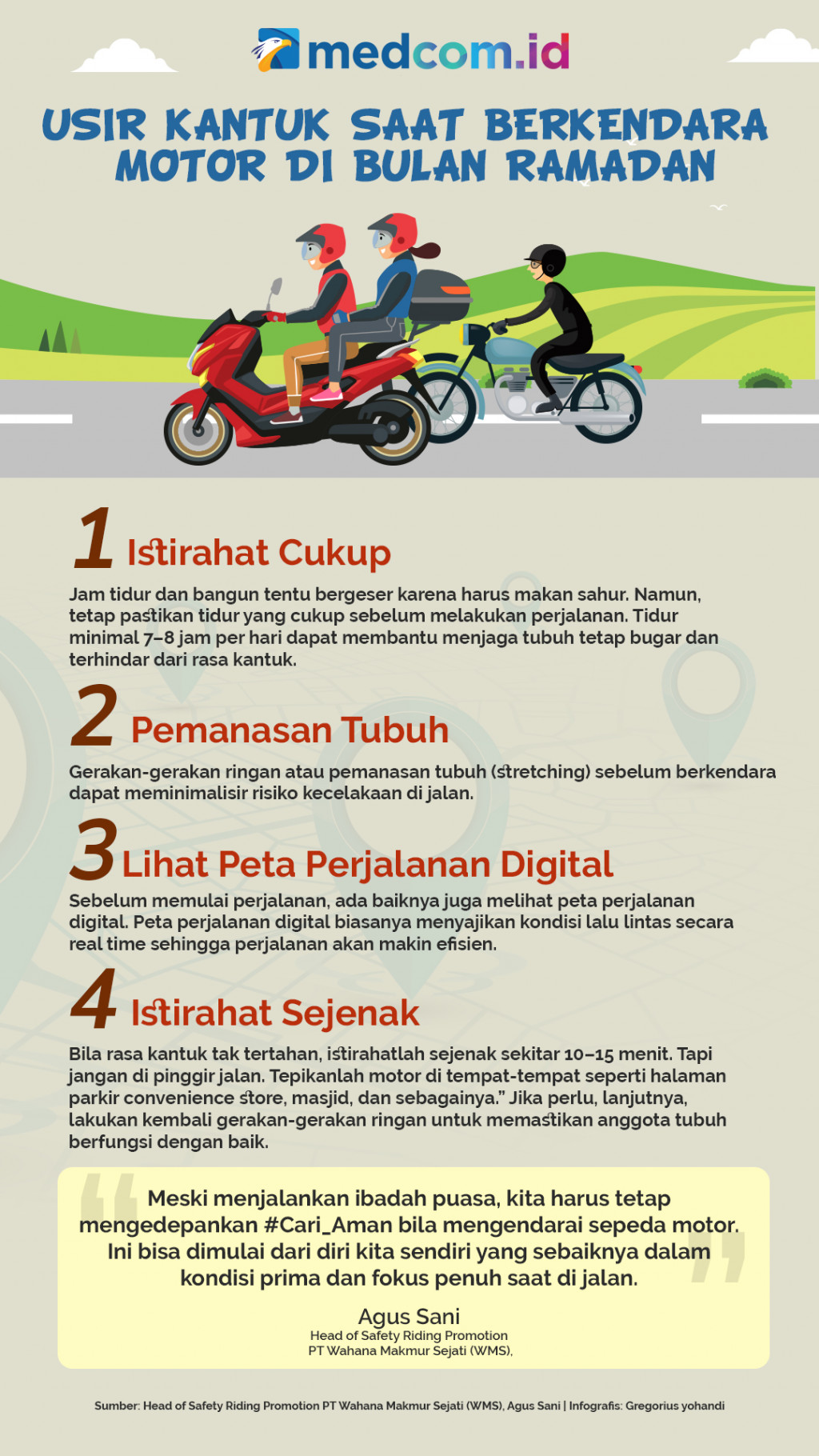 Usir Kantuk Saat Berkendara Motor di Bulan Ramadan