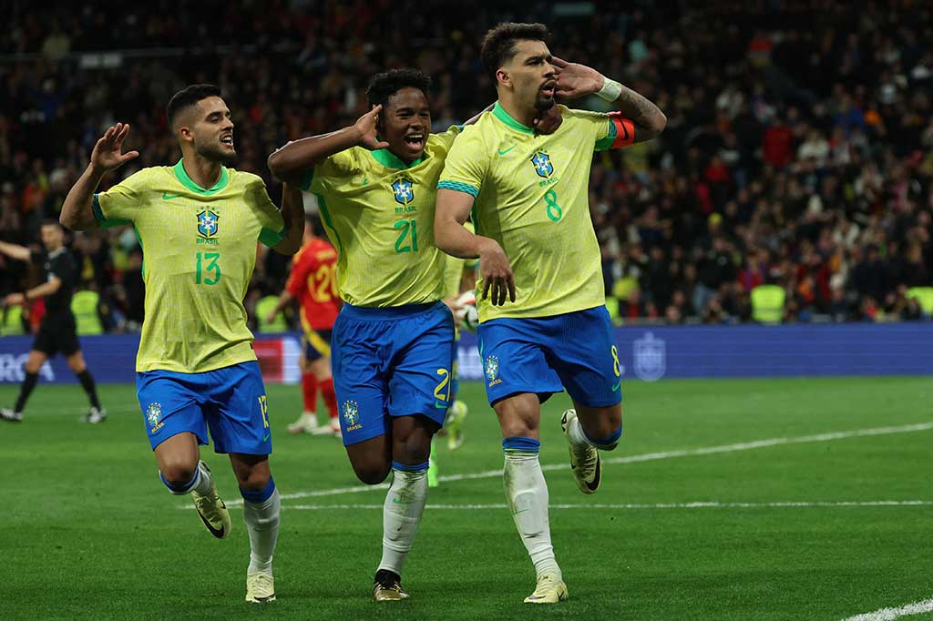 Kemenangan Spanyol di depan mata harus buyar setelah Brasil kembali menyamakan kedudukan pada menit ke-96 lewat penalti Lucas Paqueta.