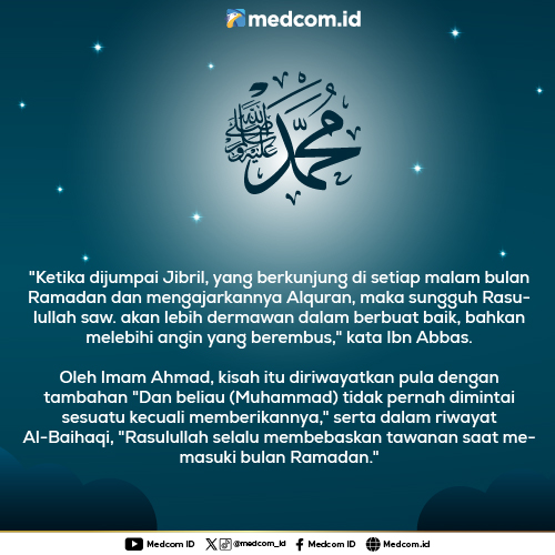 Kedermawanan Nabi kala Ramadan Tiba