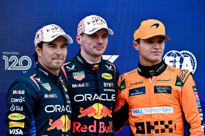 Sementara, pembalap muda Lando Norris dari McLaren tampil kompetitif dan mengintai di belakang dua pembalap Red Bull tersebut dengan selisih waktu masing-masing 0,292 detik dan 0,226 detik dari Verstappen dan Perez.