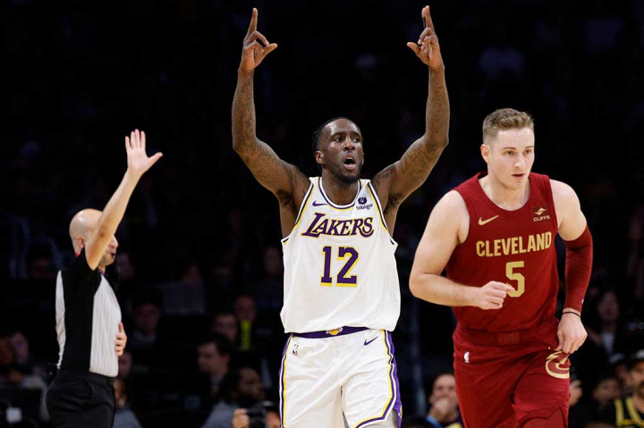 Los Angeles Lakers mengalahkan Cleveland Cavaliers dengan skor akhir 116-97 dalam laga di Crypto.com Arena Los Angeles California, Minggu, 7 April 2024 WIB, sekaligus meraih empat kemenangan beruntun.