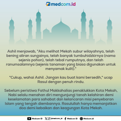 Cerita Rasulullah Menahan Rindu Pulang ke Kampung Halaman
