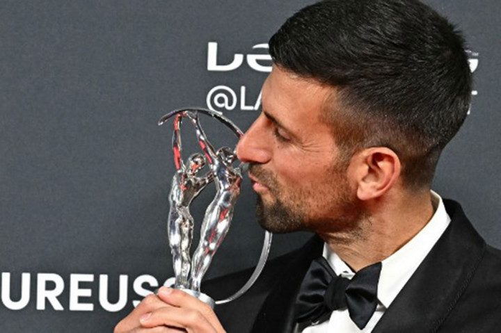 Novak Djokovic meraih penghargaan Laureus World Sportsman of the Year atau olahragawan terbaik dunia untuk kelima kalinya, Senin, 22 April 2024, menambah penghargaan yang ia menangi pada 2013, 2015, 2016, dan 2019.