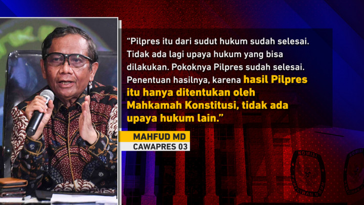 MK Menolak Seluruh Permohonan Gugatan 01 dan 03