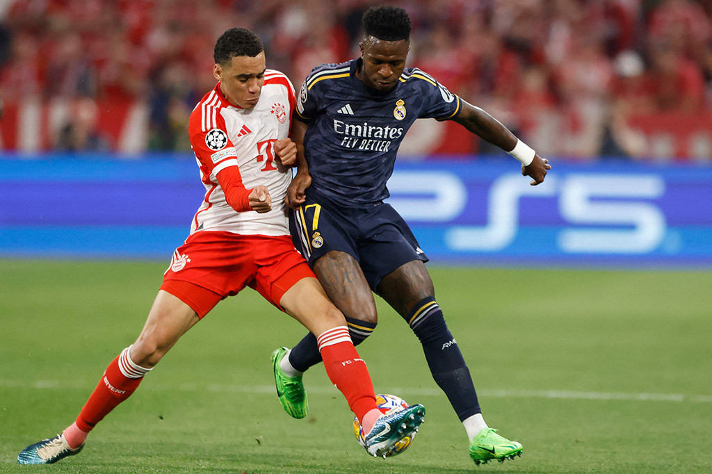 Dua tendangan penalti mewarnai leg pertama semifinal Liga Champions Eropa musim 2023/2024 antara Bayern Muenchen vs Real Madrid di Stadion Allianz Arena, Munich, Rabu 1 Mei 2024 dini hari WIB yang berkesudahan 2-2.