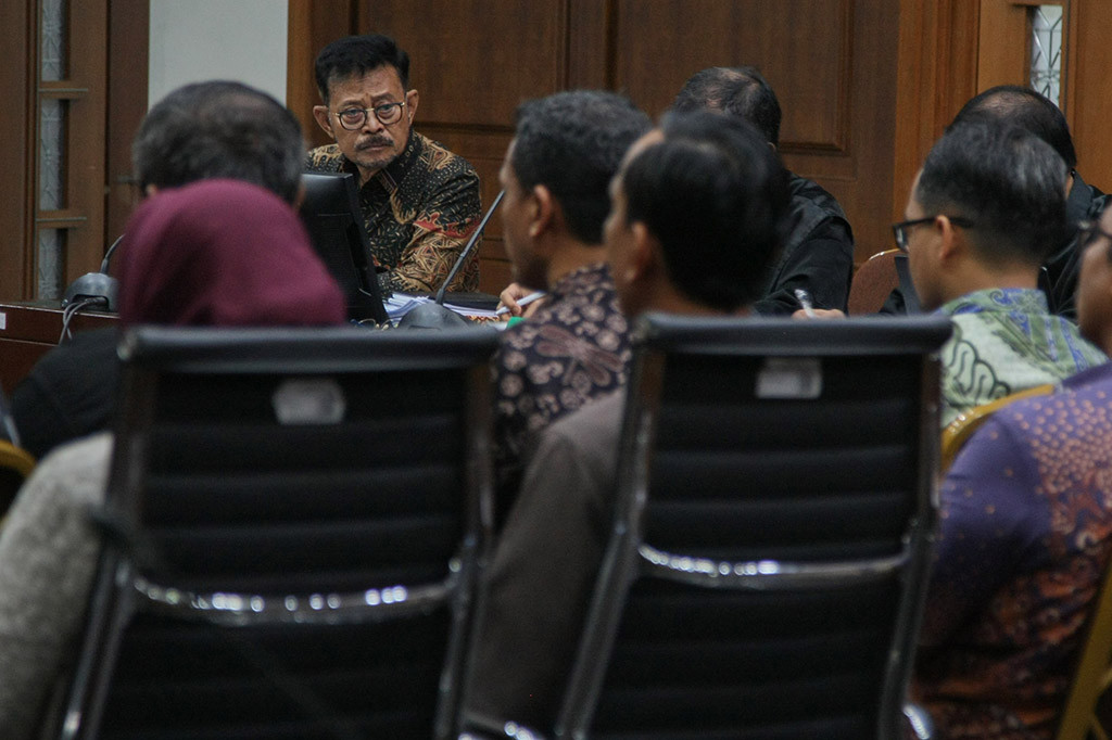 Tim jaksa Komisi Pemberantasan Korupsi (KPK) menghadirkan istri, anak dan cucu Menteri Pertanian periode 2019-2023 Syahrul Yasin Limpo (SYL) pada sidang dengan agenda pemeriksaan saksi yang berlangsung di Pengadilan Tindak Pidana Korupsi (Tipikor) Jakarta pada Pengadilan Negeri Jakarta Pusat, Senin, 27 Mei 2024.