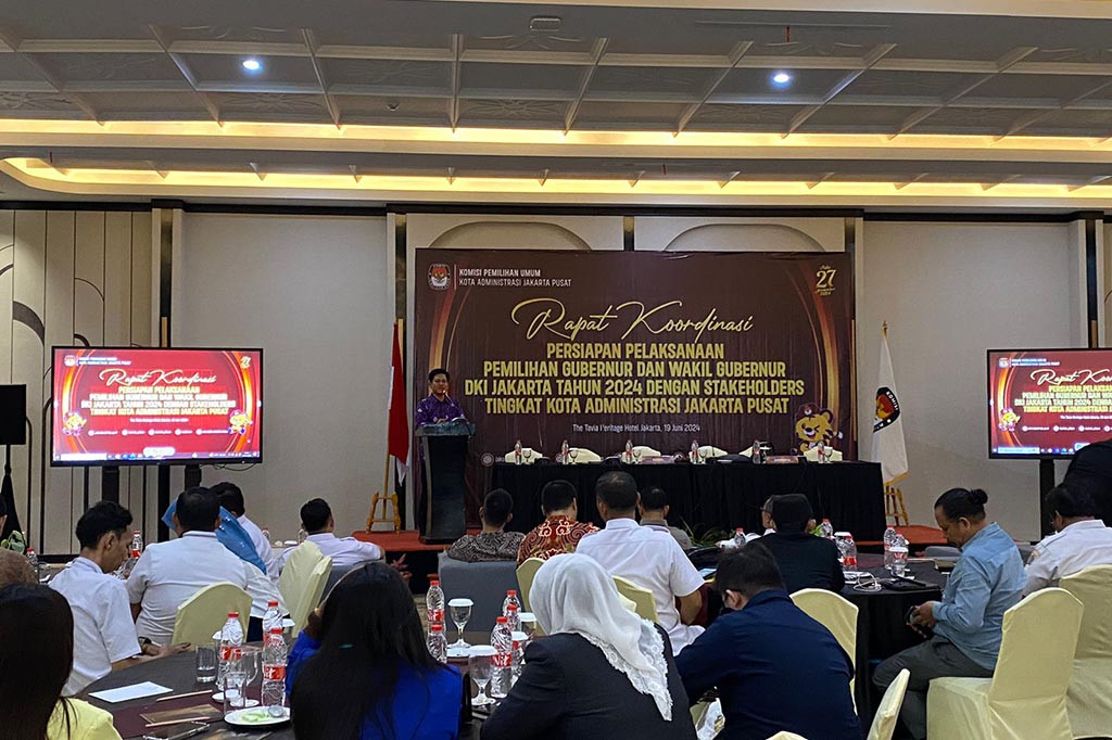 Memantabkan kesiapan Pilkada DKI 2024 dibulan November mendatang, Komisi Pemilihan Umum (KPU) menggelar rapat kordinasi (rakor) dengan selurih stakeholder.