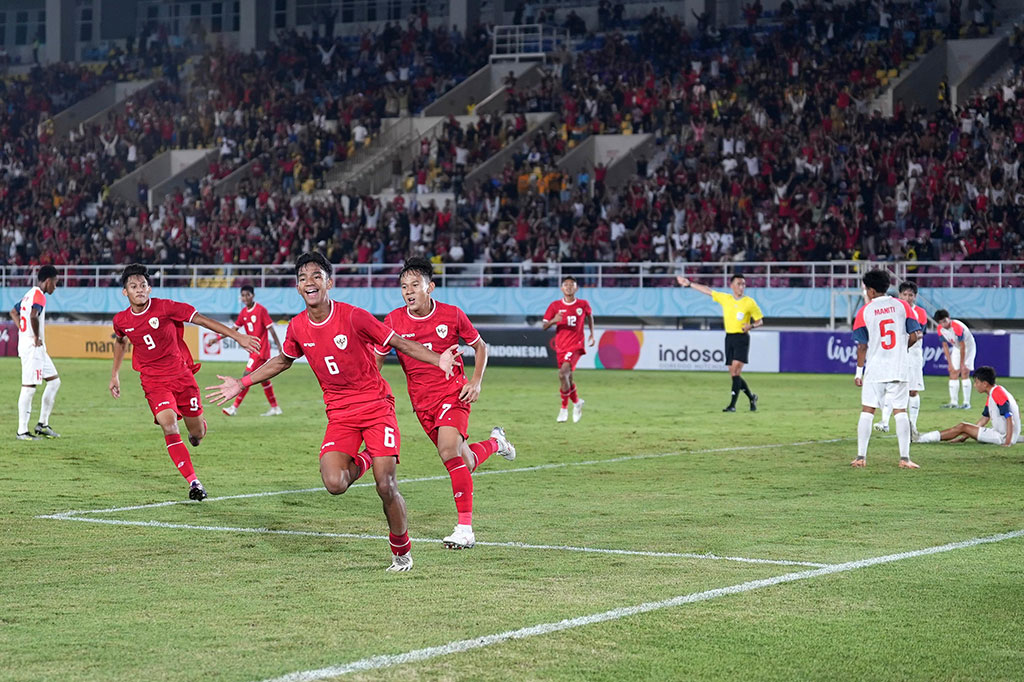 Timnas Indonesia berhasil melibas Filipina 3-0 dalam laga kedua Grup A Piala AFF U-16 di Stadion Manahan, Solo, Jawa Tengah, Senin, 24 Juni 2024 malam WIB.