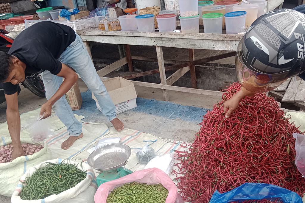Amatan Media Indonesia, Minggu, 30 Juni 2024 di pasar sayur Pante Tengah Kota Sigli, Ibukota kabupaten Pidie misalnya, harga cabai merah kwalitas super Rp40.000 per kg. Harga itu lebih murah dari menjelang dan saat hari raya Idul Adha 1445 H, pekan lalu Rp60.000 per kg.