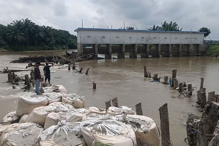 Kerusakan Bendung Irigasi Cinta Maju yang berada di aliran Sungai Dalu-Dalu, Kecamatan Air Putih, Batubara ini sudah berlangsung hampir satu setengah tahun. Bendungan yang jebol membuat air sungai tidak dapat mengalir ke saluran irigasi primer.