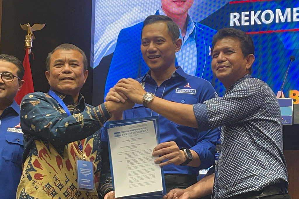 Calon Bupati Pidie Jaya, Aceh Said Mulyadi menerima rekomendasi dan dukungan dari Partai Demokrat untuk maju dalam Pemilihan Kepala Daerah (Pilkada) 2024 hari ini, 20 Juli 2024. 