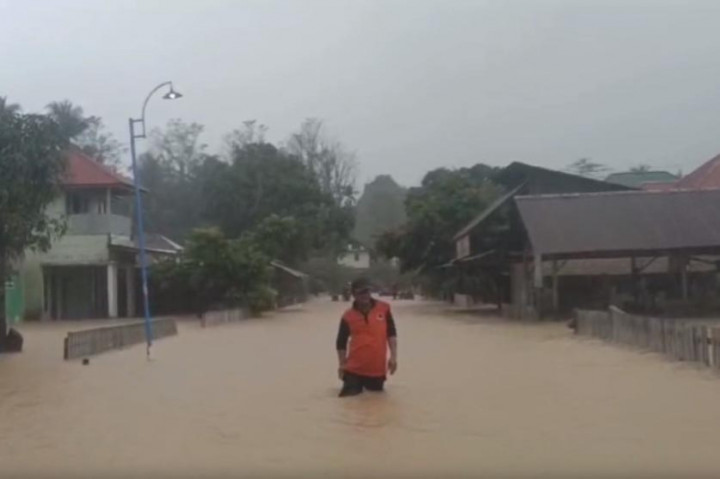 Banjir setinggi 1 meter merendam puluhan rumah di lima desa di Kecamatan Andowia, Kabupaten Konawe Utara, Sulawesi Tenggara. Akibatnya, ratusan warga terpaksa harus mengungsi ke tempat yang lebih aman.