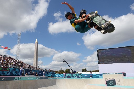 Superstar Australia Keegan Palmer menjadi pemain skateboard pertama yang memenangi medali emas nomor taman putra Olimpiade berturut-turut dengan kemenangannya di Paris 2024.