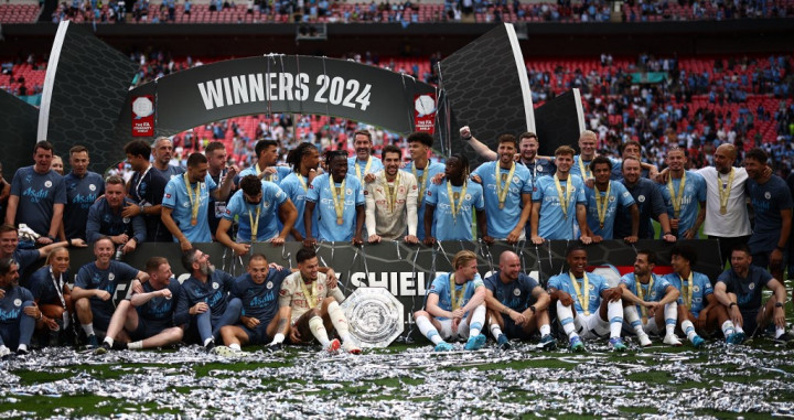 Skuad asuhan Erik ten Hag sukses membobol gawang City melalui aksi individu Alejandro Garnacho yang tendangannya tak dapat dijangkau oleh Ederson sehingga skor berubah menjadi 1-0 pada menit 82