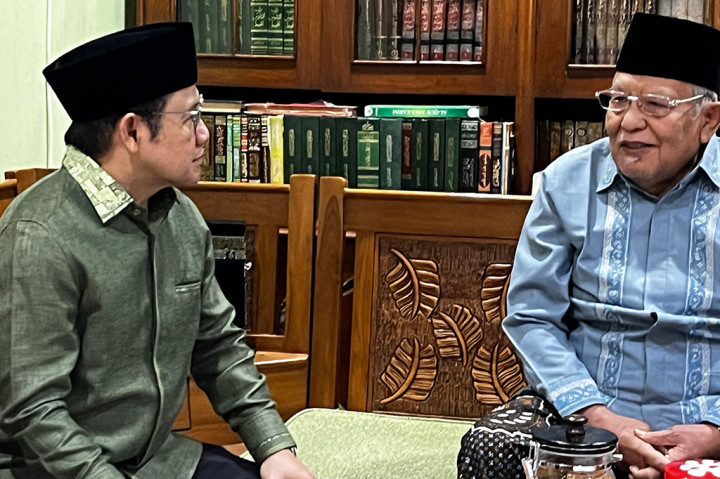Ketua Umum Partai Kebangkitan Bangsa (PKB) Muhaimin Iskandar alias Cak Imin menyambangi Pondok Pesantren (Ponpes) Daarul Rahman, Jakarta Selatan, hari ini, 15 Agustus 2025. Saat tiba Muhaimin disambut oleh KH Syukron Makmun.