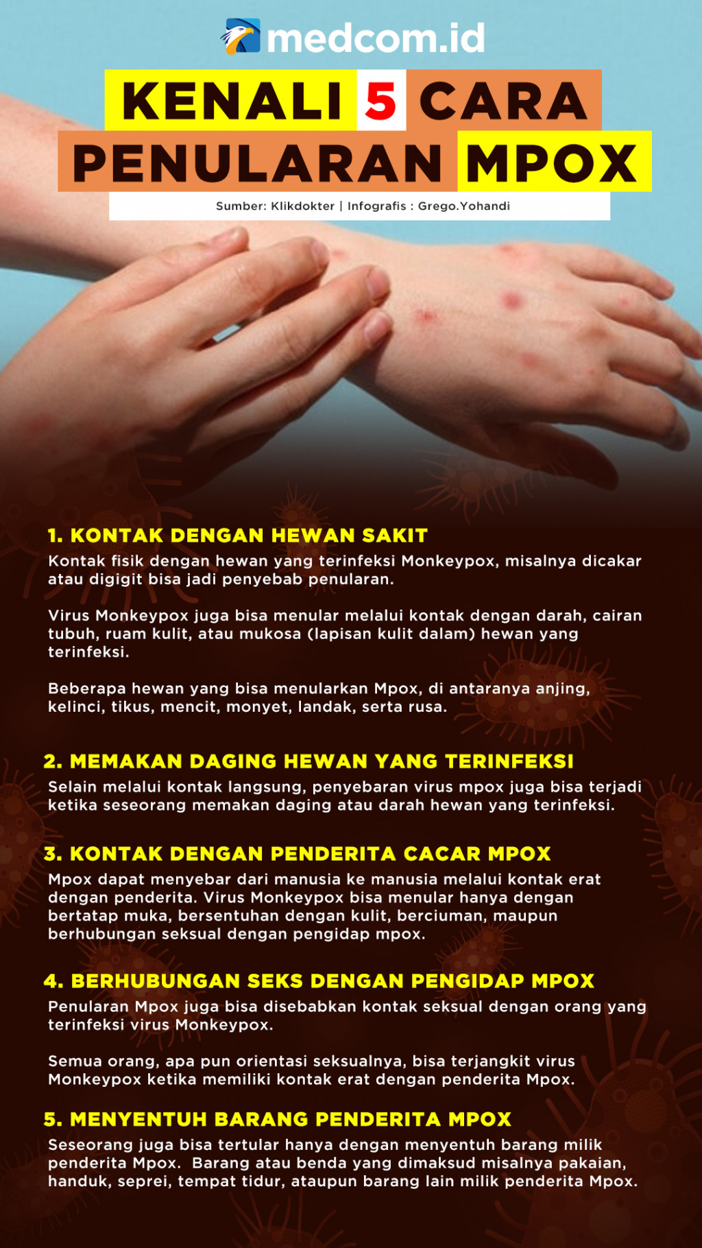 Kenali 5 Cara Penularan Mpox