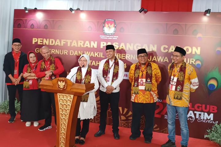 Tri Rismaharini-Zahrul Azhar Asumta alias Gus Hans, ternyata hanya diusung PDI Perjuangan dan Partai Hanura. Artinya, Partai Ummat batal mengusung Risma-Gus Hans di Pilgub Jatim 2024.