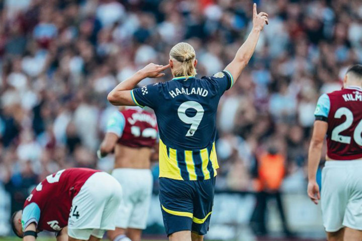 Haaland mencetak gol masing-masing pada menit ke-10, 30, dan menit ke-83. Sementara satu-satunya gol West Ham akibat gol bunuh diri Ruben Dias pada menit ke-19.